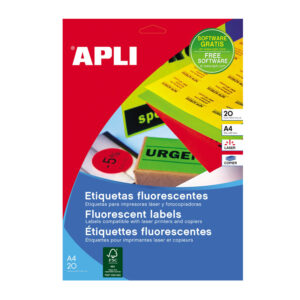 Etiketid Apli iseliimuvad neoon 99,1 x 67,7mm 20l/pk oranž - Image 1
