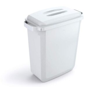 Prügikast DURABIN® 60L, valge, ristkülikukujuline (kaas eraldi ostetav)