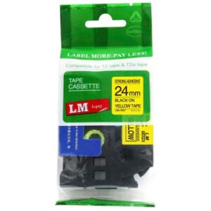 Markeerimislint Brother TZE-S651, 24mm x 8m, must/kollasel, plast - Image 1