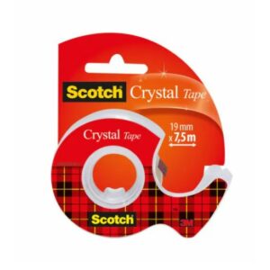 3M Scotch Crystal clear kleeplint 19 mm x 7,5 koos hoidjaga
