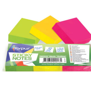 Märkmepaber FORPUS, 50x40mm, 3tk pakis, assortii