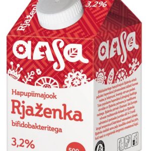 Hapupiimajook AASA, Rjaženka, bifidobakteritega, 3,2 %, 500g