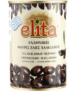 ELITA, Oliivid, mustad, kividega, L suurus, 820g/400g
