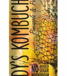 Karastusjook RUDY'S, Kombucha, Pineapple & Peach, 330ml, purk
