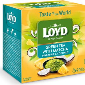 Roheline tee LOYD Matcha-, ananassi- ja kookosemaitseline 20 x 1.5g