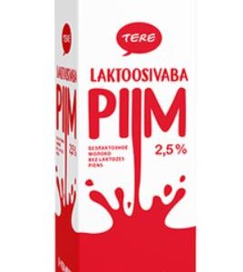 Piim TERE D-vitamiiniga laktoosivaba 2,5 % 1L pure