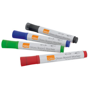 Tahvlimarker klaastahvlile NOBO, 4 värvi