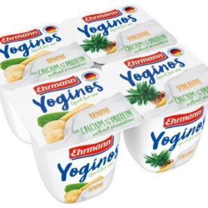 Jogurt EHRMANN Yoginos banaani -ananassi, 4x100g