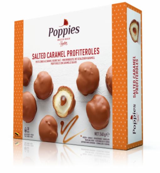Profitroolid soolakaramelliga, POPPIES, 12tk/pakk 240g