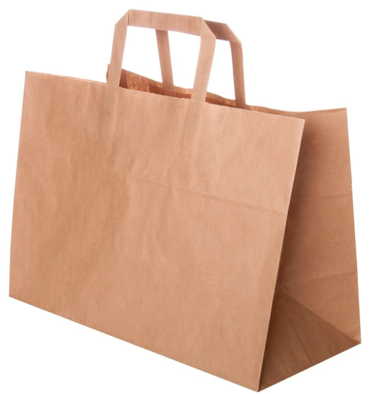 Paberkott lamedate pabersangadega, 35+17x24cm, 90g/m2, 17L, pruun