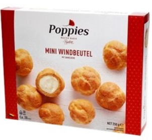 Külmutatud profitroolid POPPIES, 10tk/pakis 250g