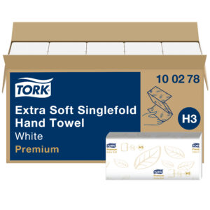 Lehtpaberrätikud Tork EXTRA SOFT SINGLEFOLD H3, 23x22,6cm,  2-kih, 200 lehte, valge  100278
