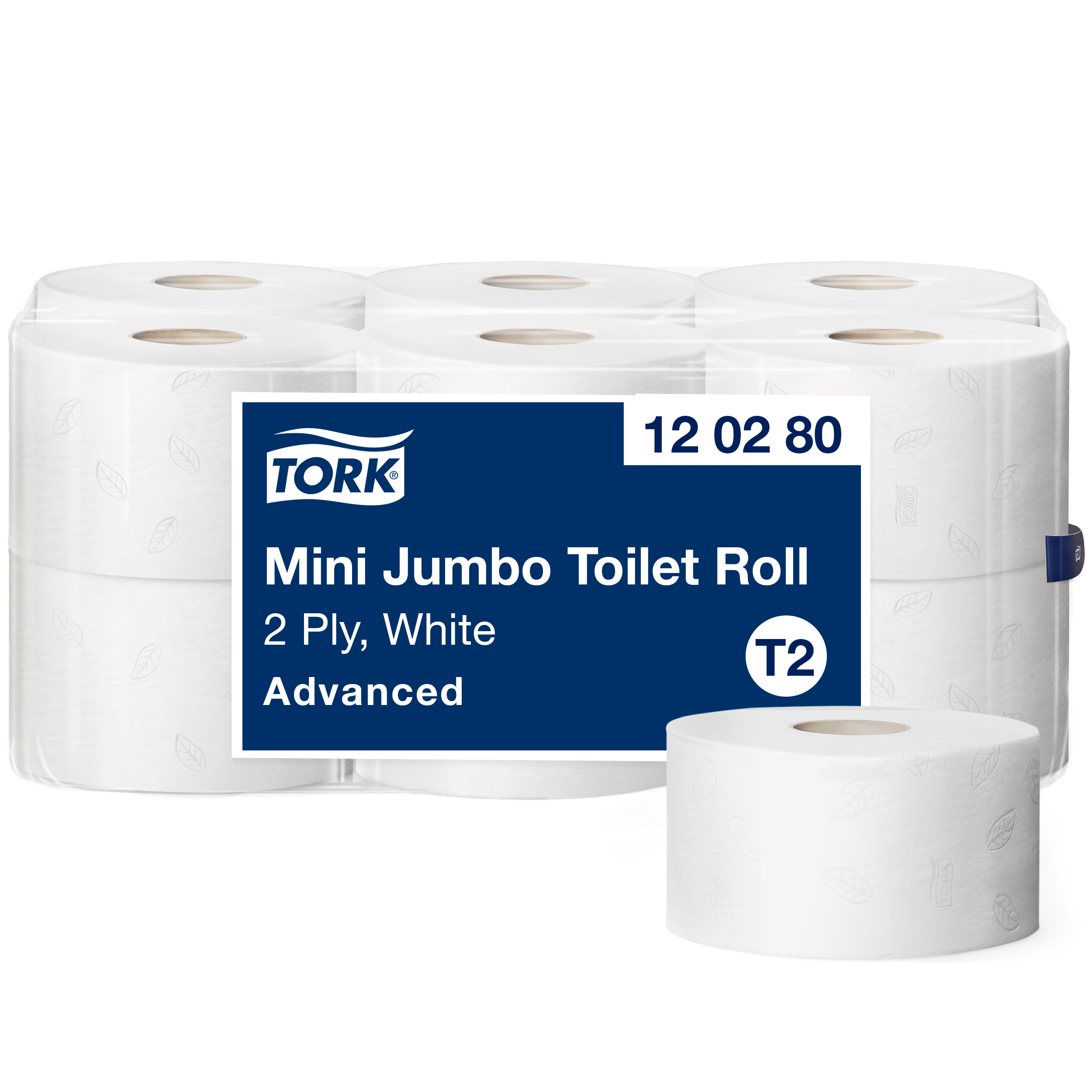 Tualettpaber Tork Mini Jumbo T2, 9.7cm x 170m, 2-kih, valge 120280