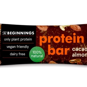 Vegan proteiin batoon BEGINNINGS kakao maitsega ja mandliga, 40g