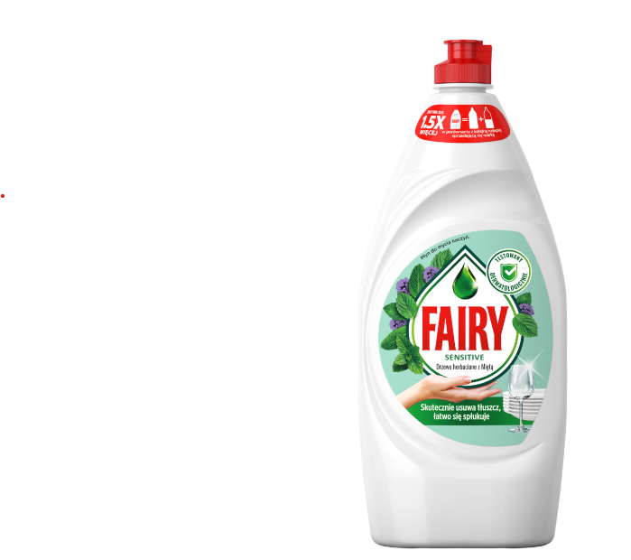 Nõudepesuvahend FAIRY, Sensitive Tea Tree & Mint 900ml