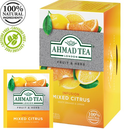 Tee Ahmad puuviljatee tsitrused,  20pk x 2 g fooliumis