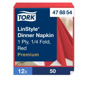 Õhtusöögisalvrätikud Tork LinStyle 4F punane, 39 x 39 cm, 50 tk. 478854