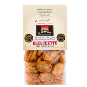 Traditsioonilised Itaalia kreekerid GOURMANTE Bruschette, tomati ja basiilikuga, 150g