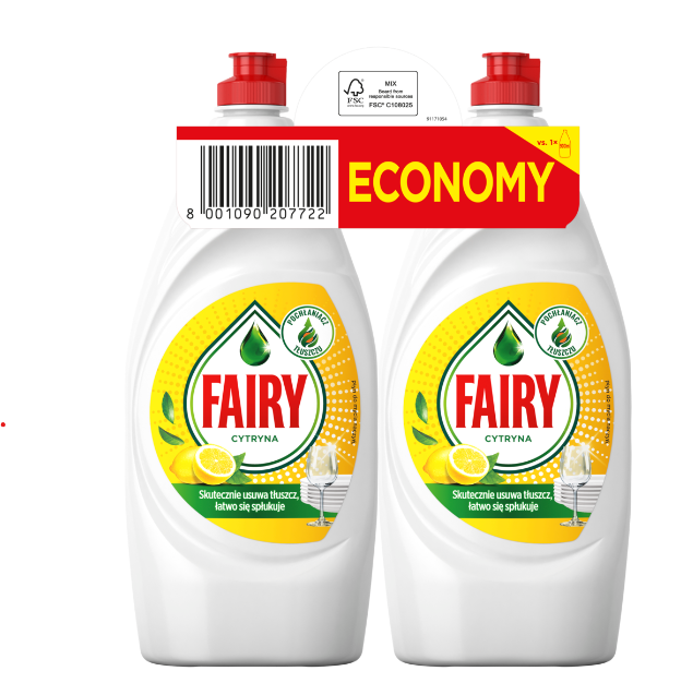 Nõudepesuvahend FAIRY Lemon 2x900ml