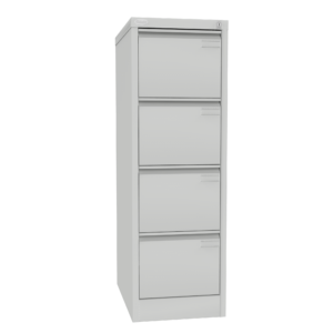 Rippkaantekapp, 4 sahtlit, 415x1285x630mm, hall (RAL 7035) - Image 1