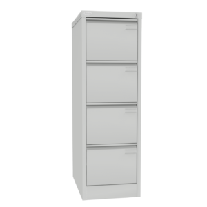 Rippkaantekapp, 4 sahtlit, 415x1285x630mm, hall (RAL 7035) - Pilt 1