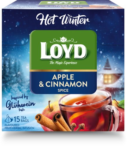 LOYD Puuviljamaitseline tee , Hot Winter, apelsini ja kaneeliga , 15 x 3 g