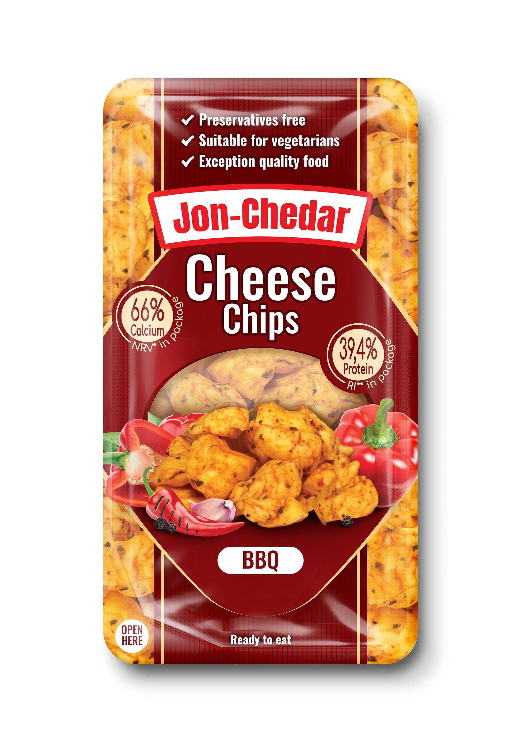 Cheddari  juustuampsud  JON-CHEDAR BBQ 50% rasva, 80g