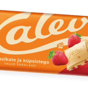 Valge šokolaad KALEV maasika ja küpsisega 100g