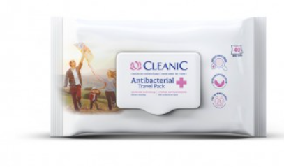 Salvrätikud antibakteriaalsed CLEANIC TRAVEL Pack (40 tk)