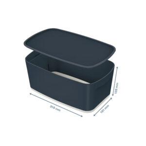 Hoiukast kaanega Leitz MyBox S-suurus, 318x128x191 mm, hall - Image 1