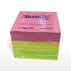 Märkmepaber TARTAN 76x76mm, neoon assortii,100 lehte (pak. -6 tk)