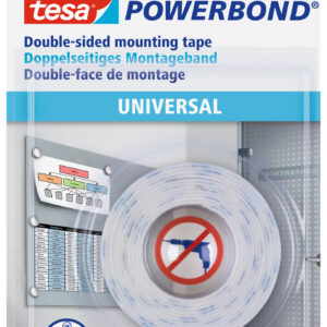 Teip kahepoolne Tesa, 1.5m x 19mm,valge