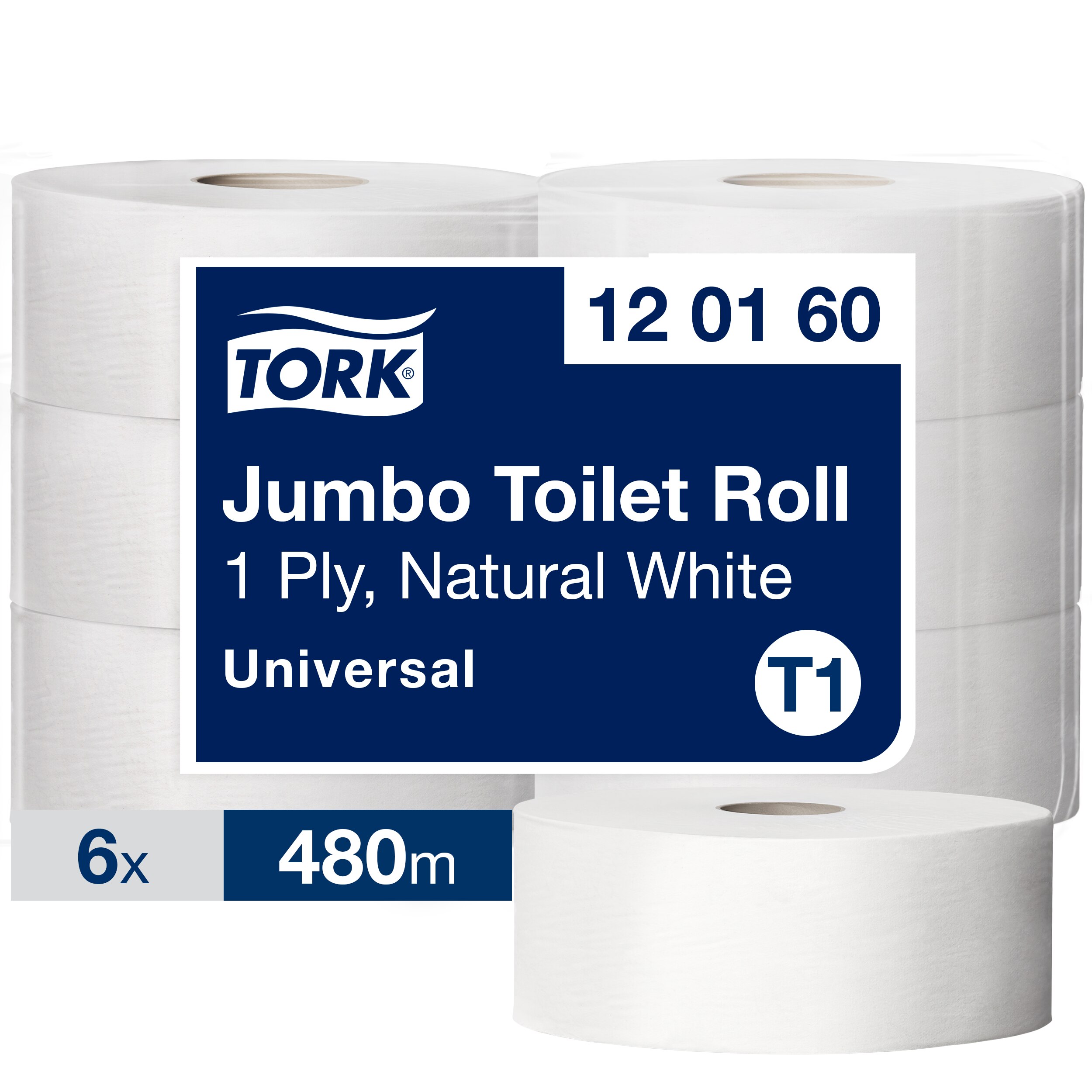 Tualettpaber Tork Jumbo T1, 9.7cmx480m, 1-kih, naturaalne 120160