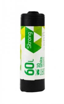 Prügikotid SORTEX, must, 60 L, 30mic,60x75cm,10tk