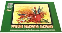 Värviline kartong SMLT A4, kahepoolne, 190g, assortii, 8 lehte