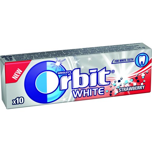 White ORBIT maasikaga Stickpack 10pcs 20x30