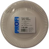 Papptaldrik PROFI 18cm, valge, 100tk/pk