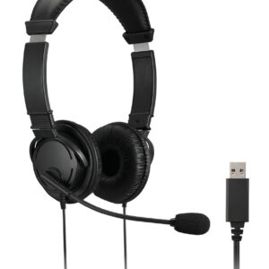 Klassikaline USB-A peakomplekt mikrofoni ja helitugevuse regulaatoriga