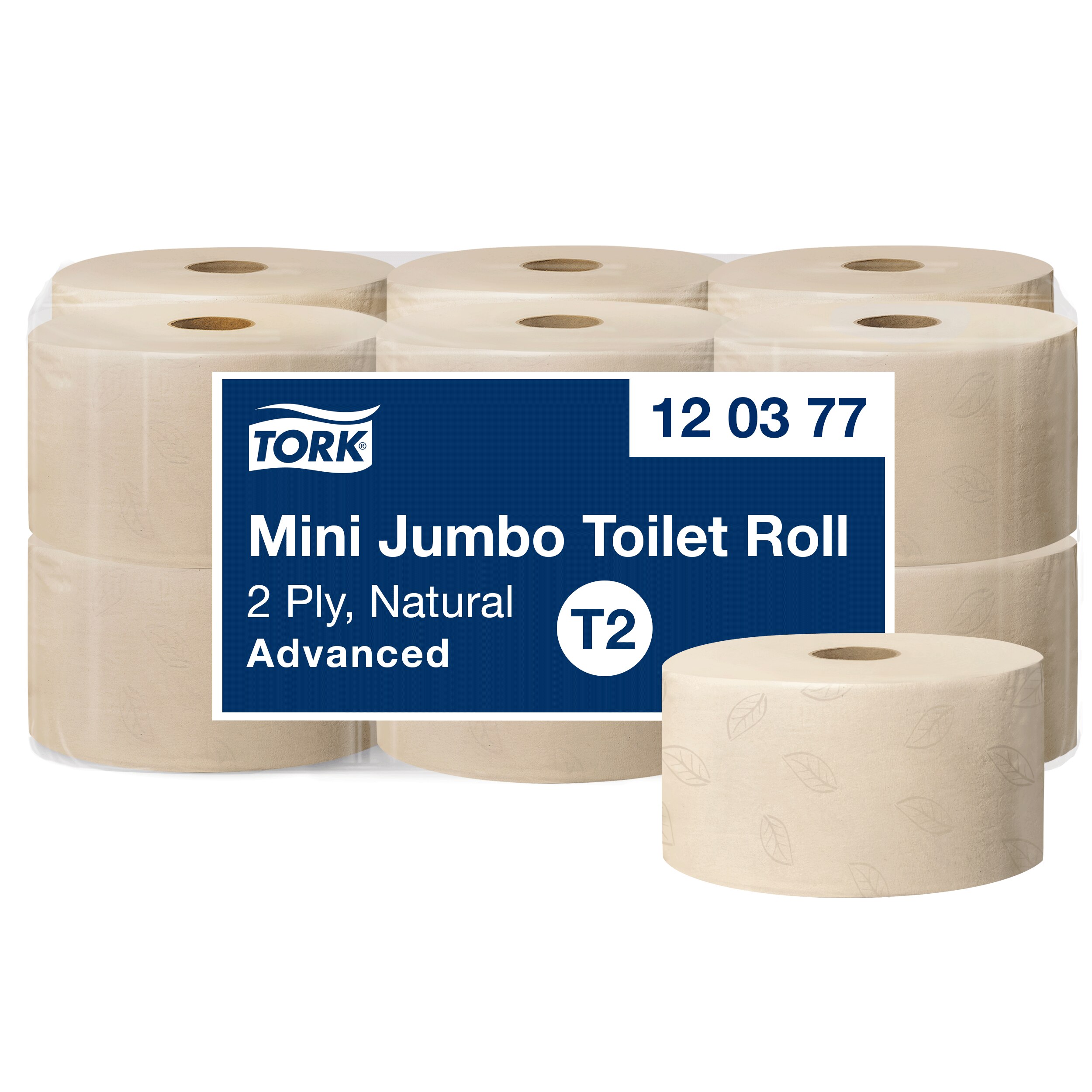 Tualettpaber TORK ADVANCED MINI JUMBO T2,120377, 2 kihti, 9,4 cm x 170 m, naturaalne sp.