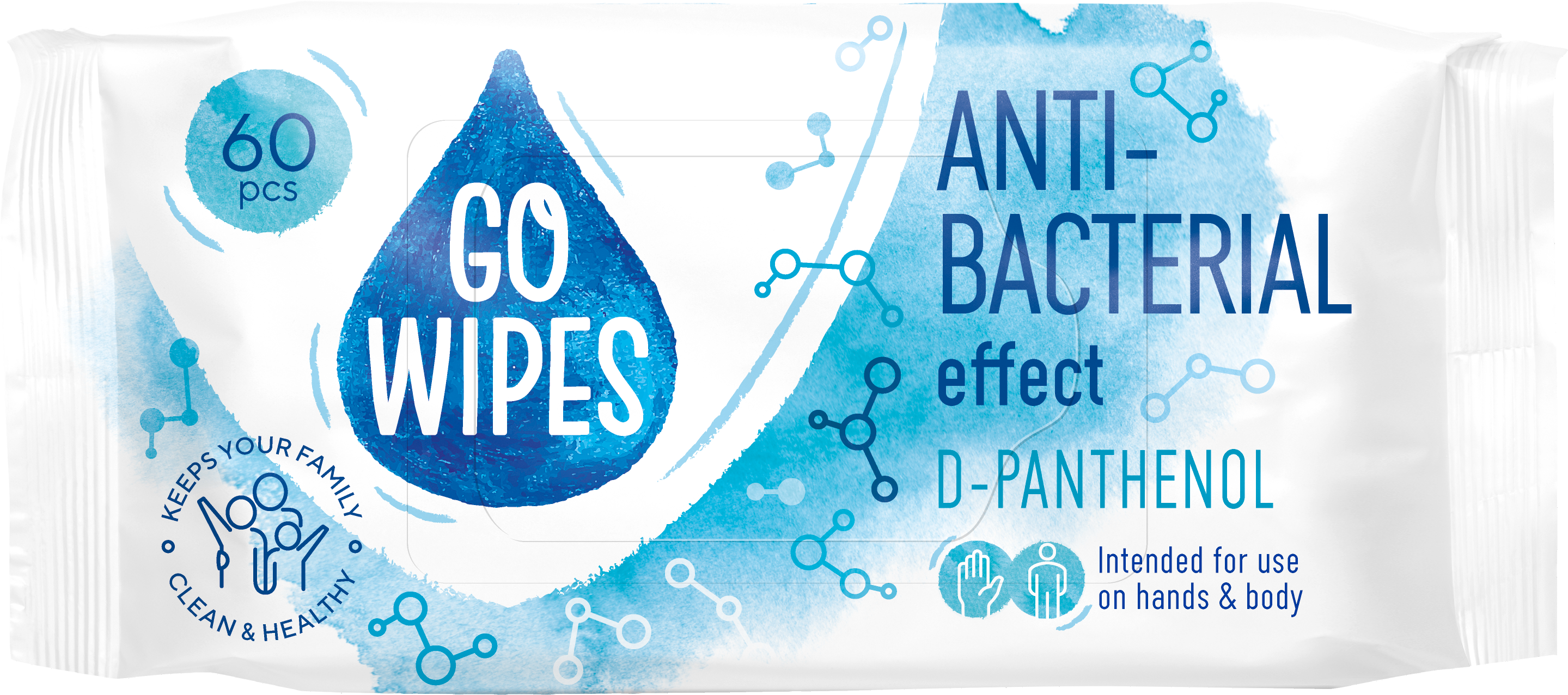 Niisked salvrätikud  GOWIPES Antibact D-Panthenol 60tk