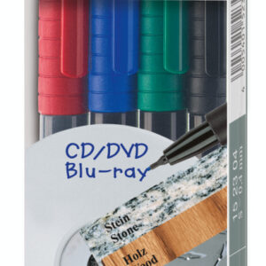 Marker permanentne CD/DVD FABER CASTELL MULTIMARK S 4 värvi kompl.