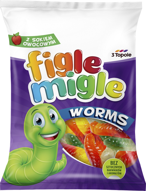 FIGLE MIGLE, Kummikommid  Worms, 80 g