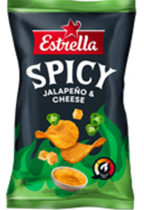 Kartulikrõpsud ESTRELLA vürtsika juustu-ja jalapenomaitselised 115g