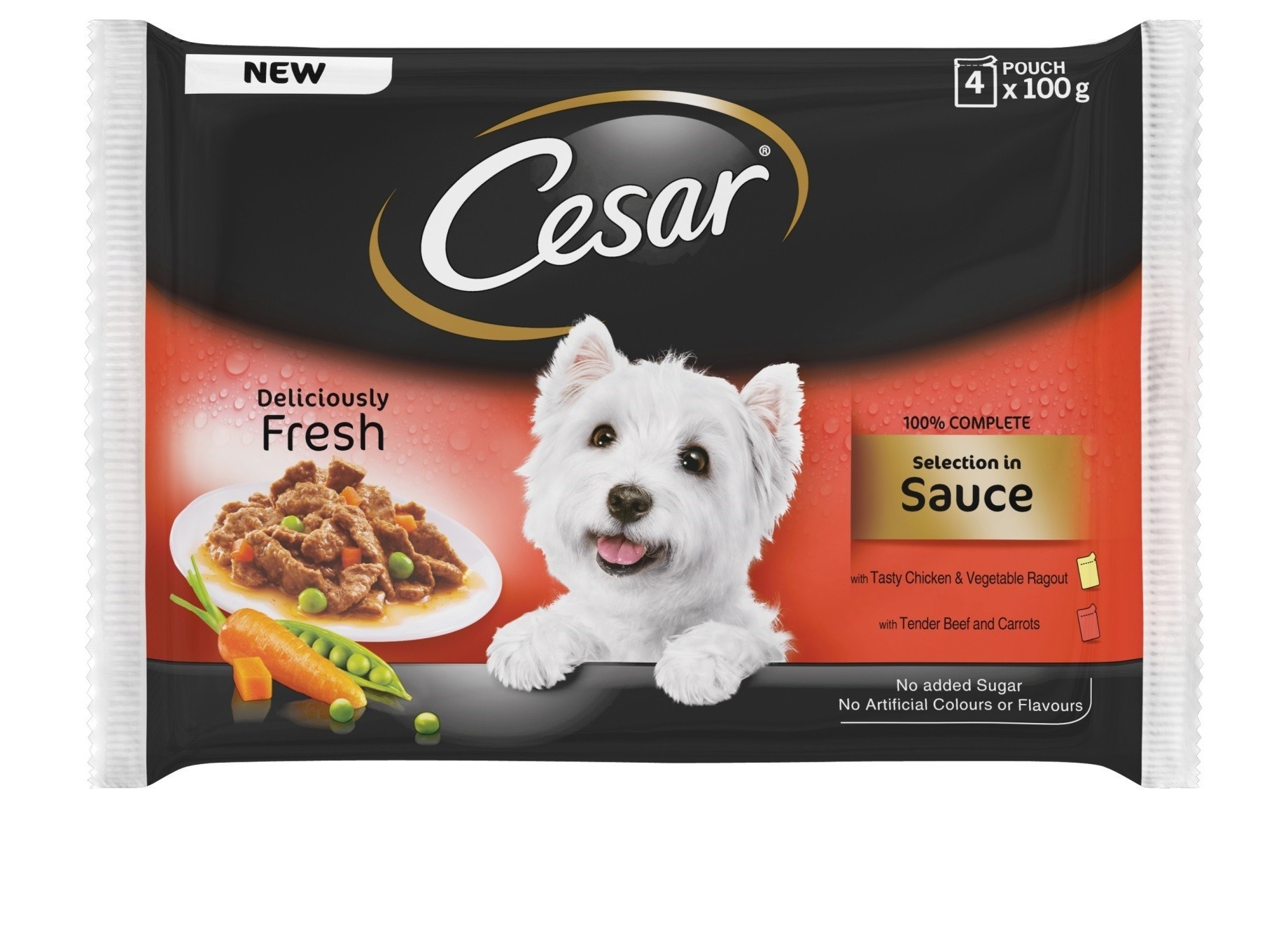 Eine CESAR koertele veise & porgandi, kana&köögivilja 4x100g