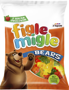 FIGLE MIGLE, kummikommid  Bears, 80 g