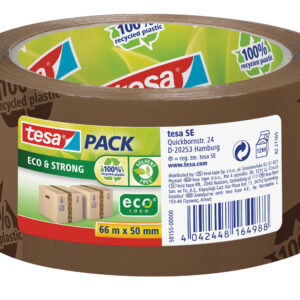 Pakketeip Tesa Eco & Strong, 66m x 50mm, keskkonnasõbralik, pruun