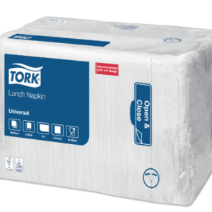 Lõunasöögisalvrätik Tork, 1-kihiline, valge, 32.5x32.5 cm, 500tk 509300