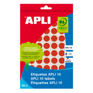 Etiketid Apli ümarad iseliimuvad D=19mm punane, 8l/pk