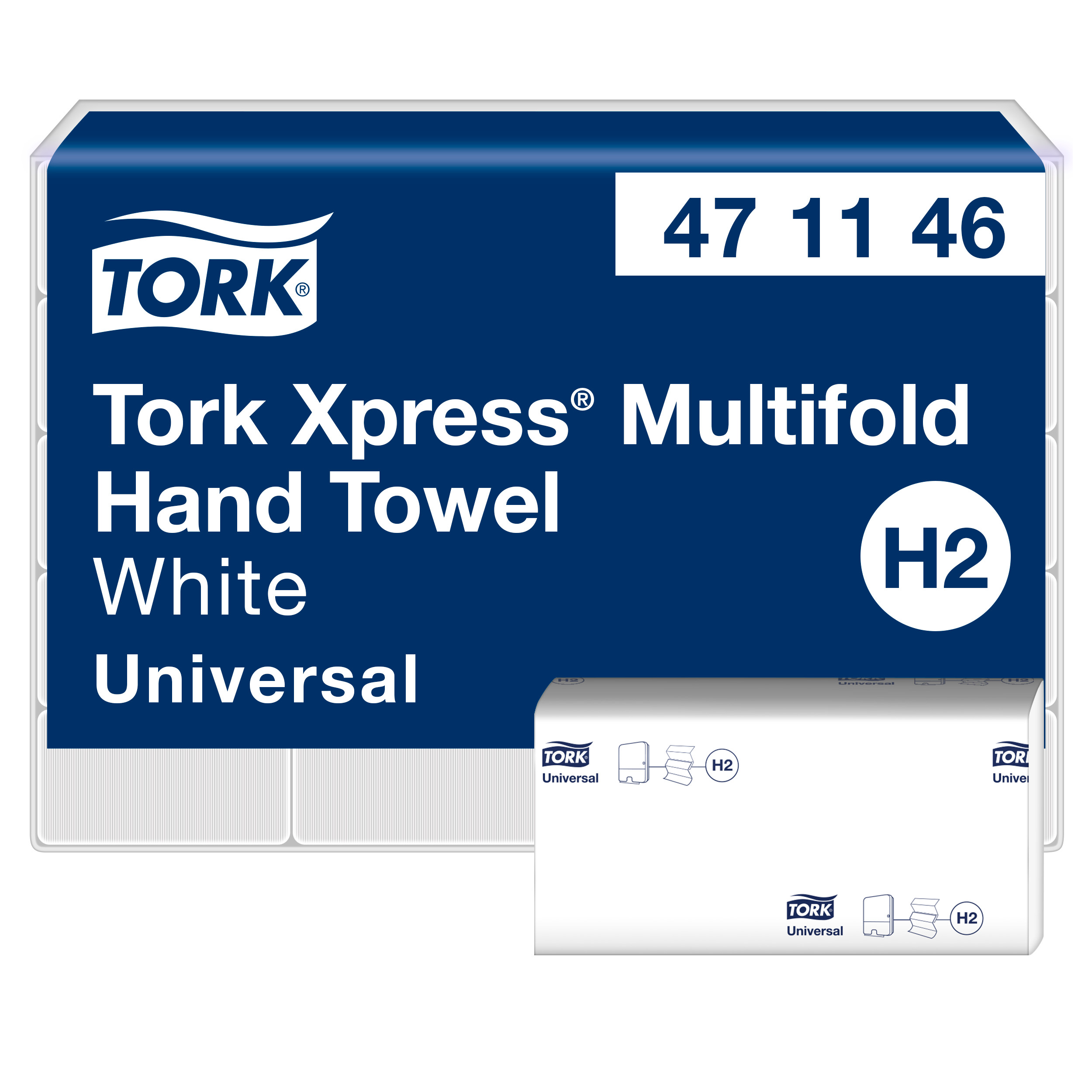 Lehtpaberrätikud Tork Xpress Multifold, 2-kih, 23.4x21.3 cm, 190 lehte, valge(H2) 471146