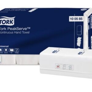 Lehtpaberrätikud TORK PeakServe Universal H5, 1- kih, 410 lehte, 22,5x20,1 cm, valge